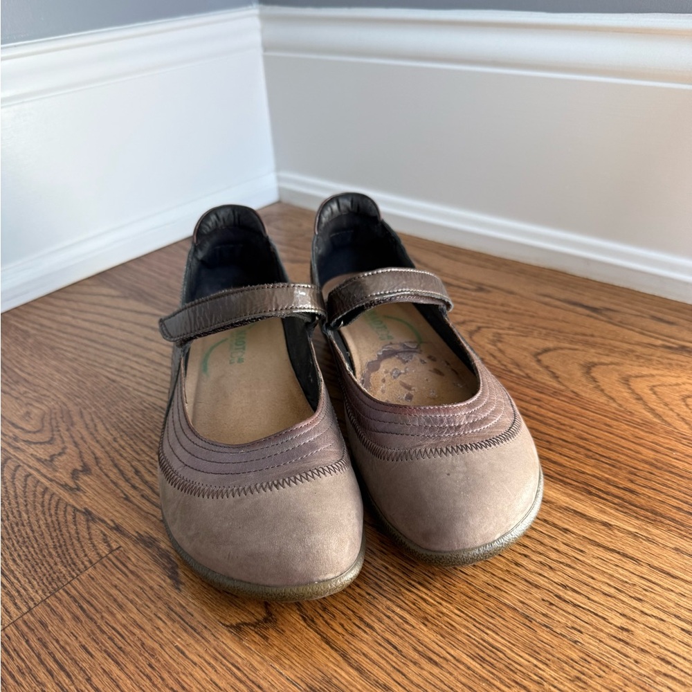Naot medium Brown Leather Mary Jane Flats